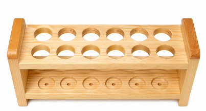 Portoir en bois pour tubes à essai