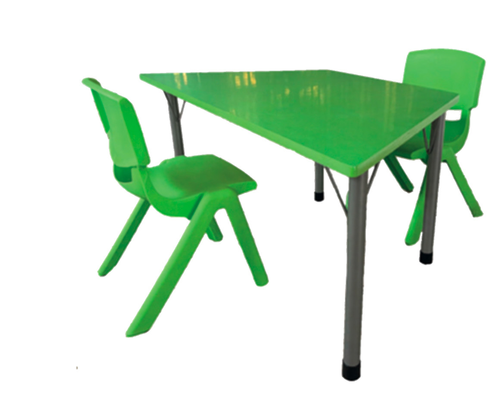 Table trapézoïdale avec 2 chaises plastique 0702-P