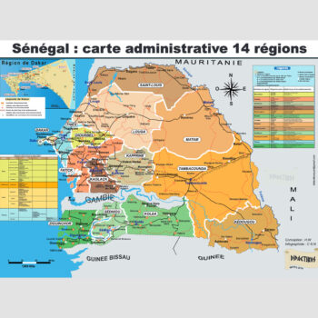 Sénégal: carte administrative 14 régions